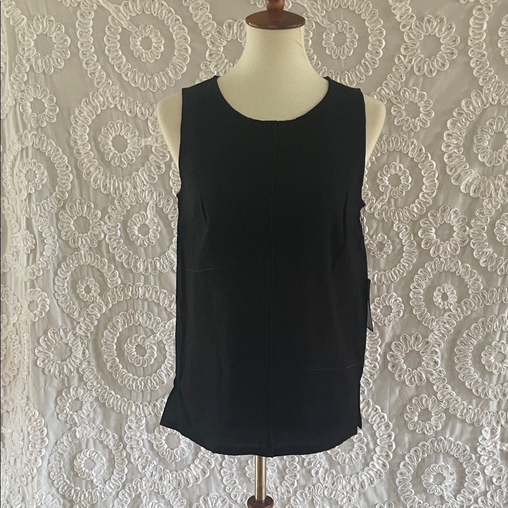 Habitat Express Solid Piece Black Sleeveless Tank Top